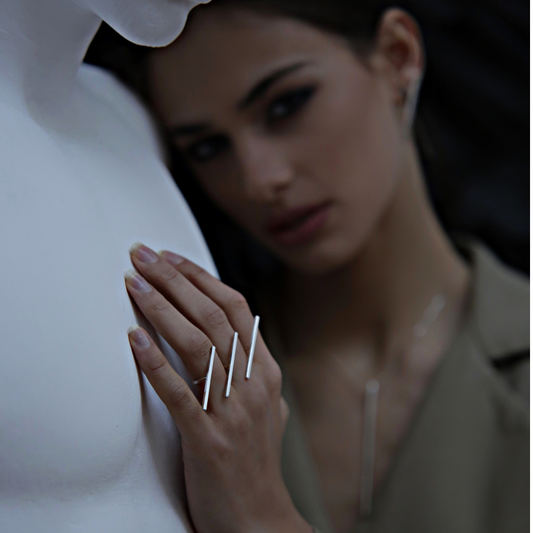 Contemporary fashion jewelry with clean lines and modern styling