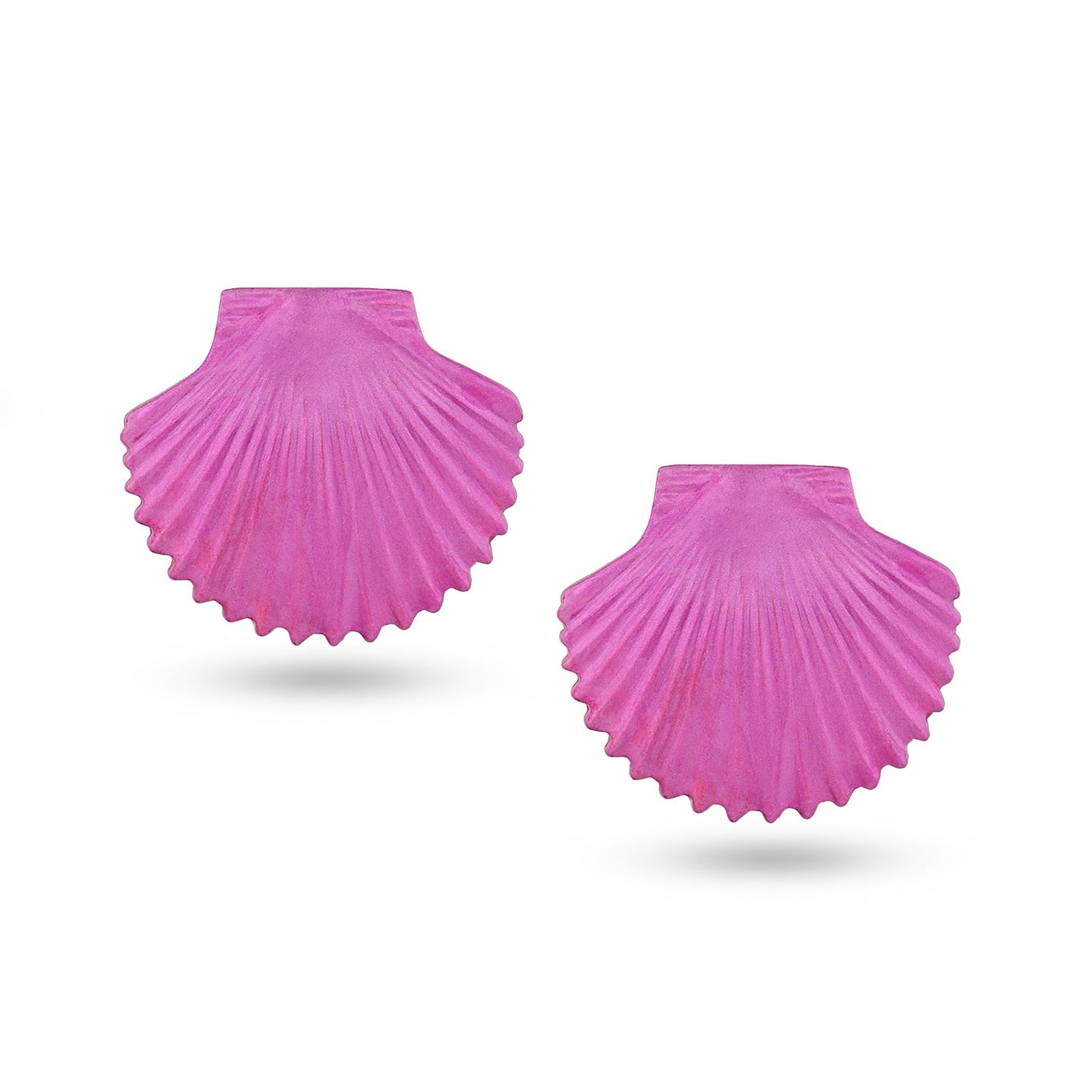 Pink Metallic Shell Earrings (Dark)