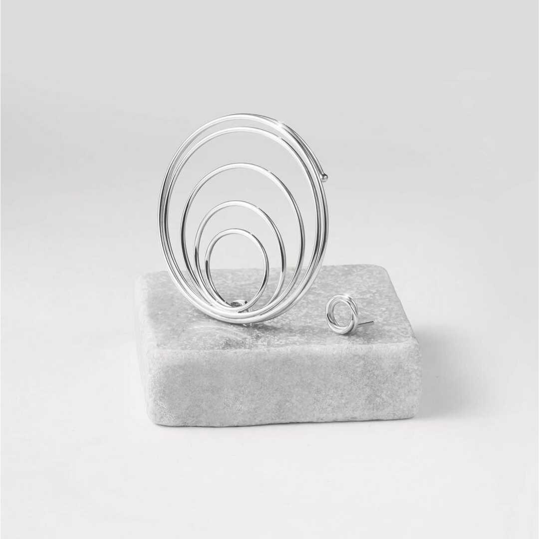 Sterling silver spiral mono earring