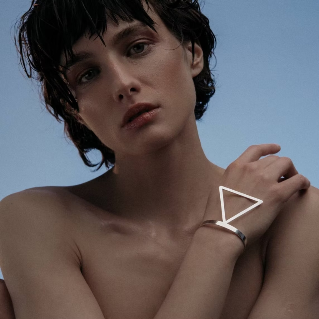 Triangle bracelet modern silver