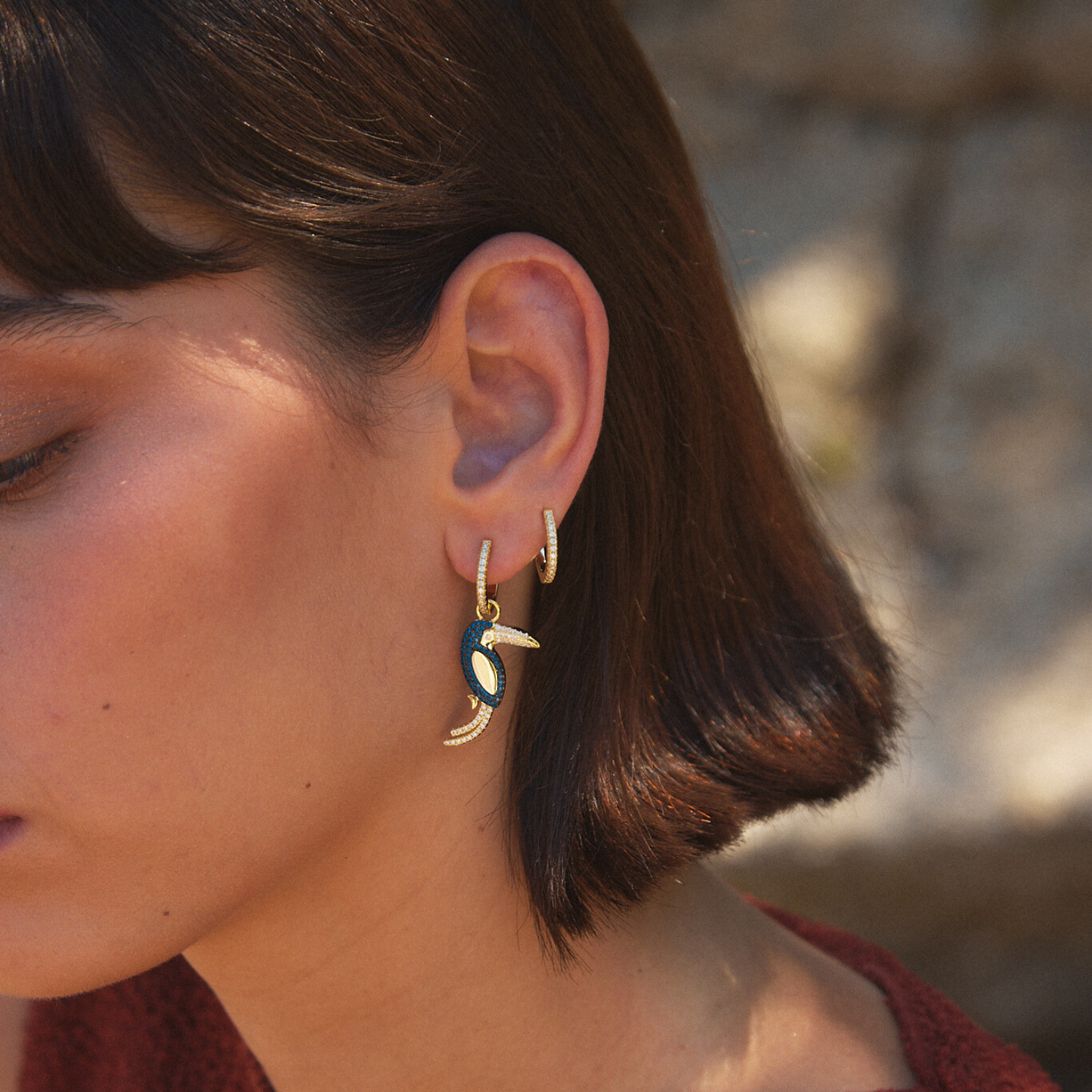 TUCAN ASYMMETRIC EARRINGS
