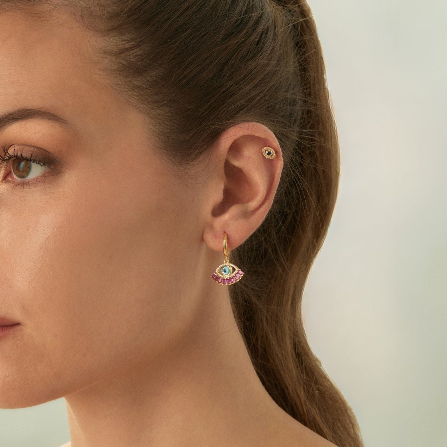 GREEK EVIL EYE SINGLE EARRING