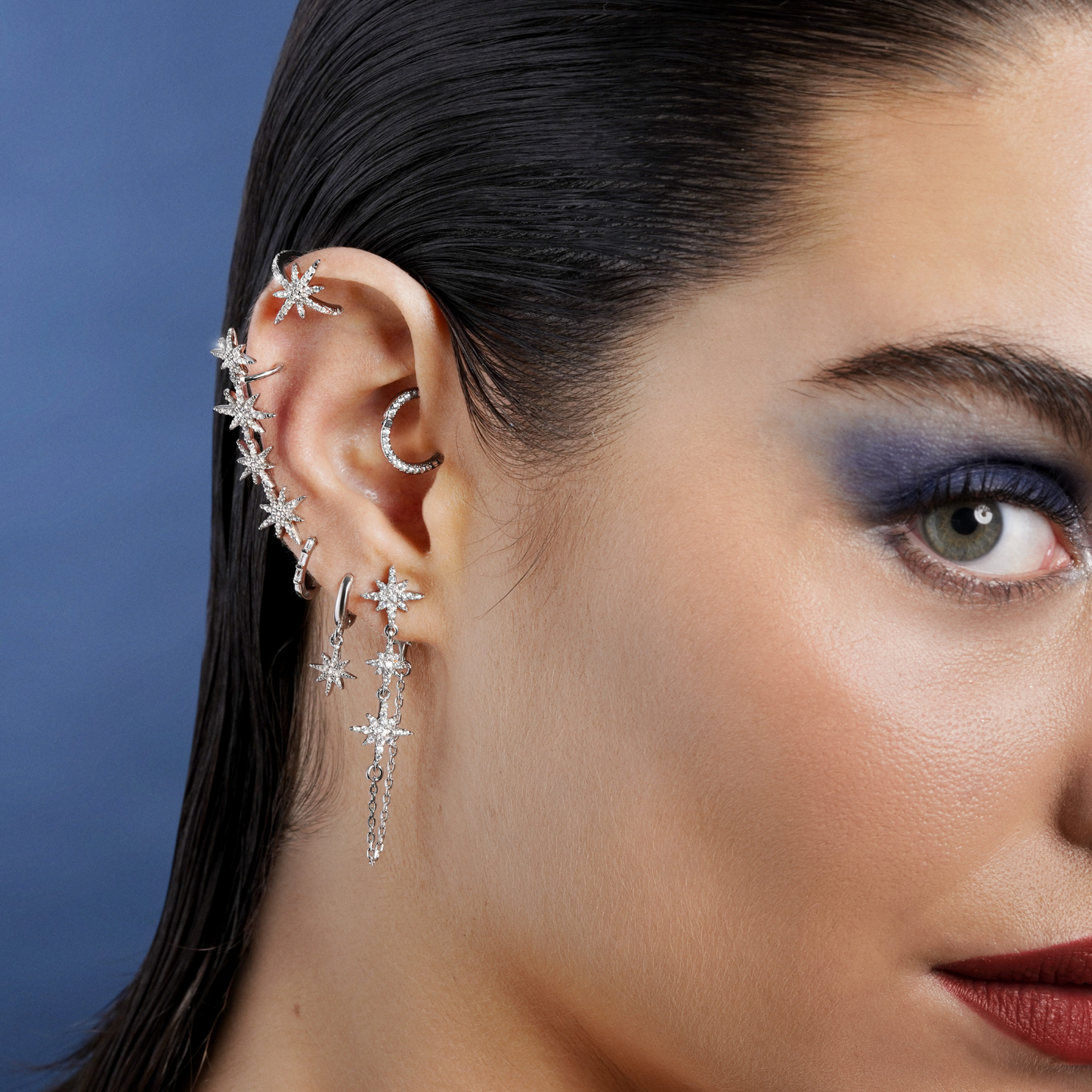 CASSIOPÉE SILVER CLIMBING EARRINGS