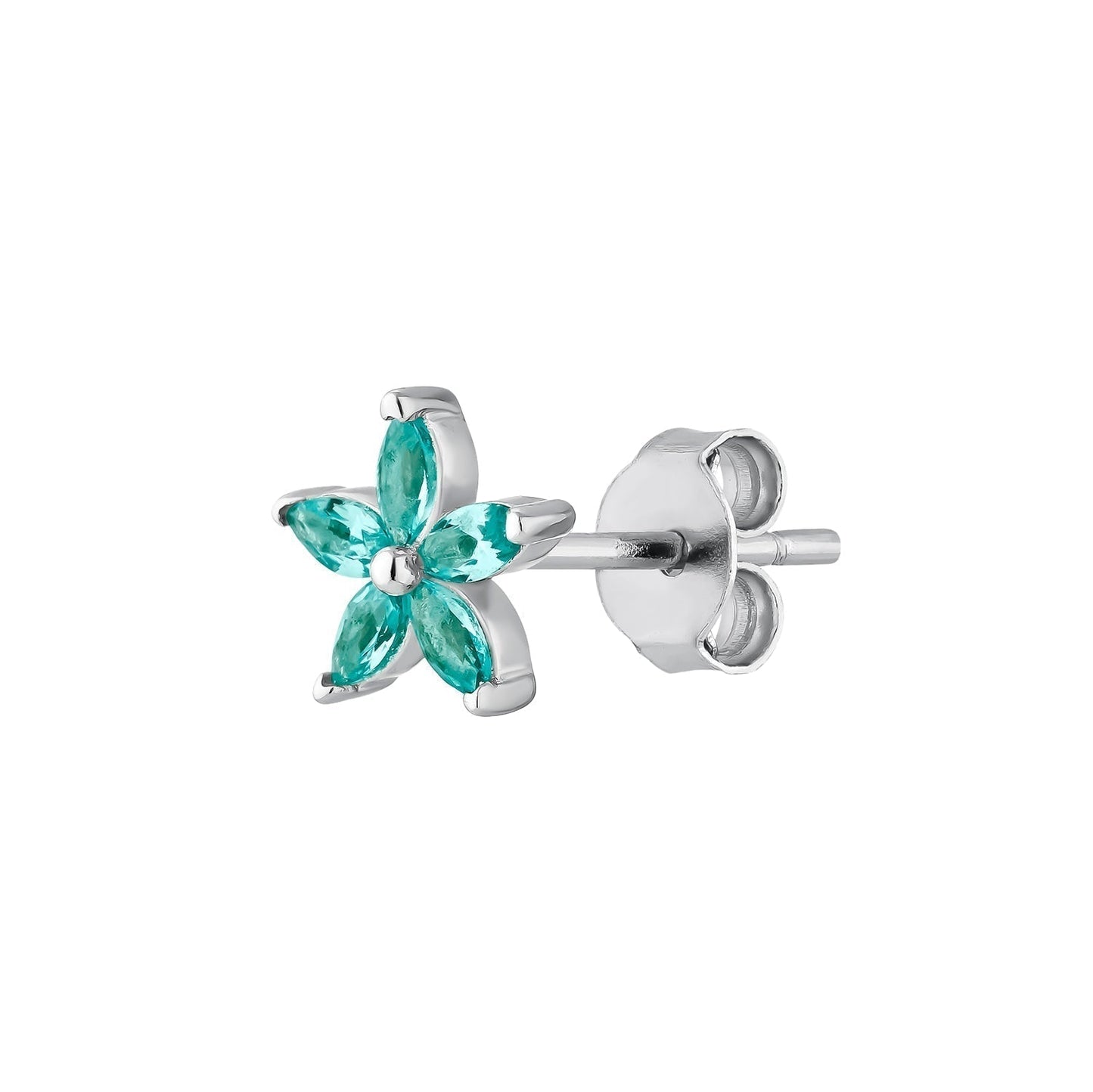 CALENDULA BLUE SILVER SINGLE EARRING