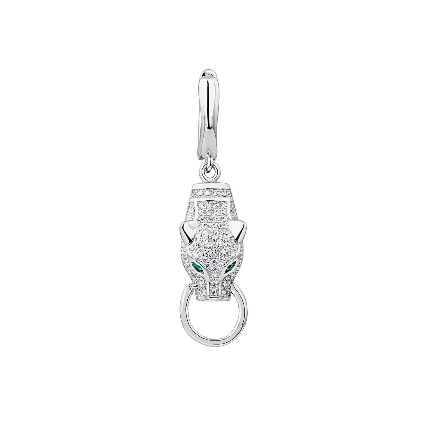 THE PANTHER SILVER HOOP PIERCING EARRING