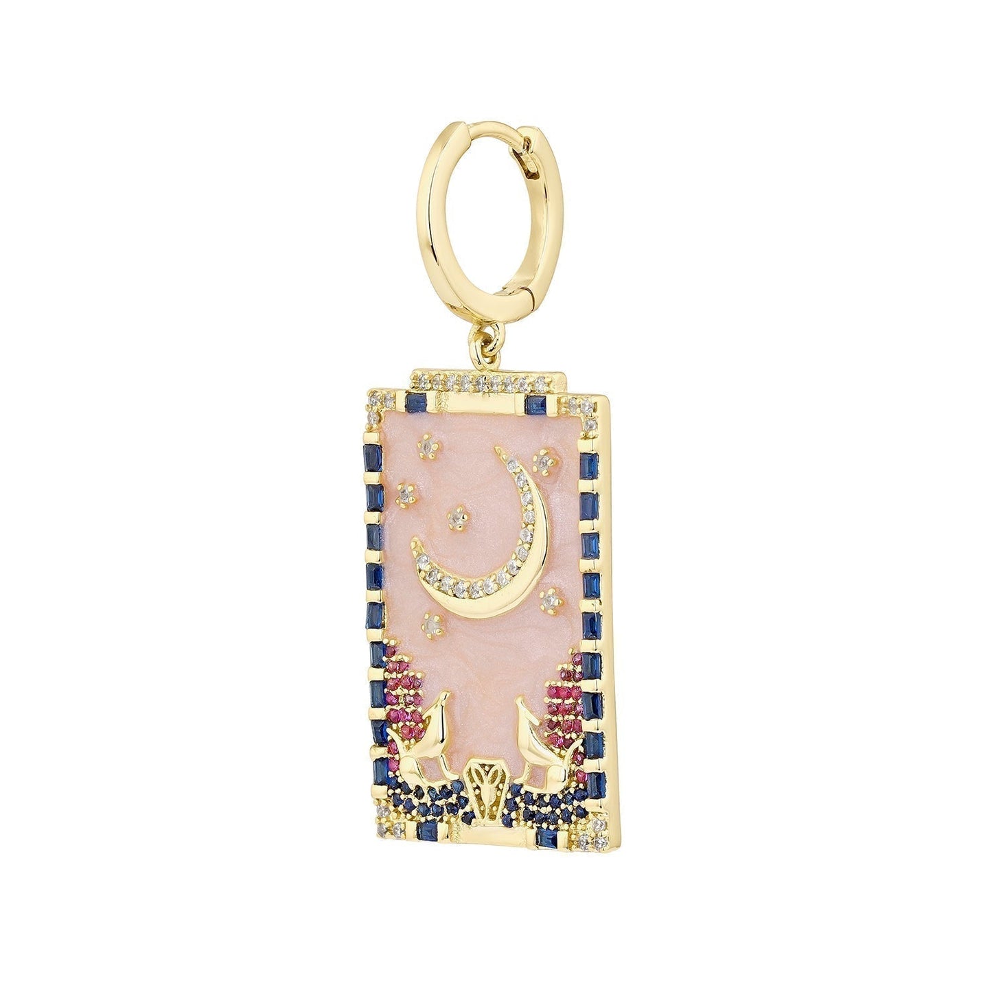 LA-MOON TAROT CARDS HOOP PIERCING EARRING