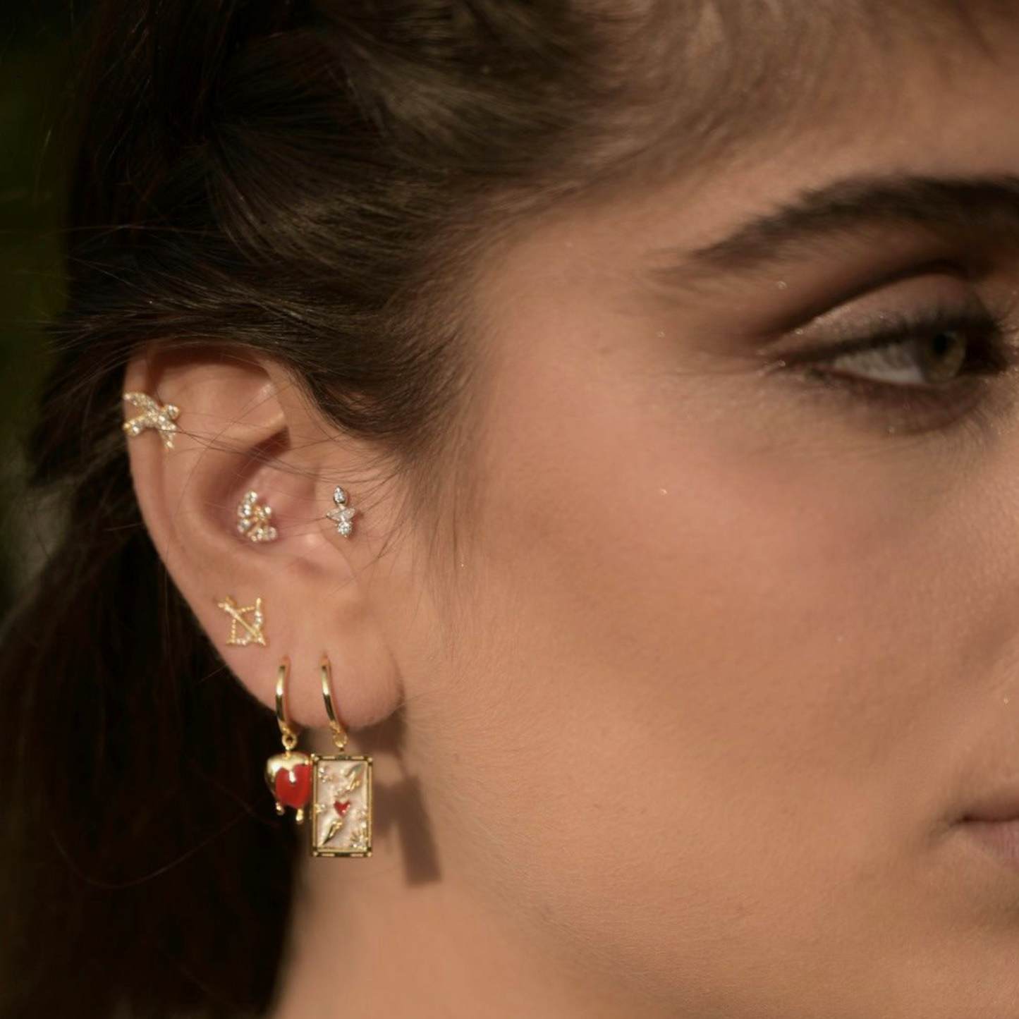 HEART-MELT HOOP PIERCING EARRING