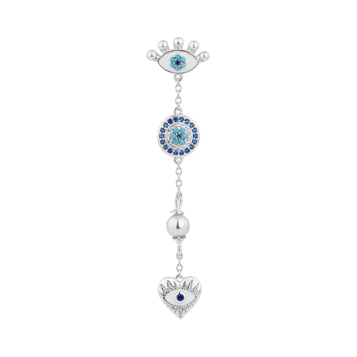 COSMIC-PROTECTION SILVER PIERCING EARRING