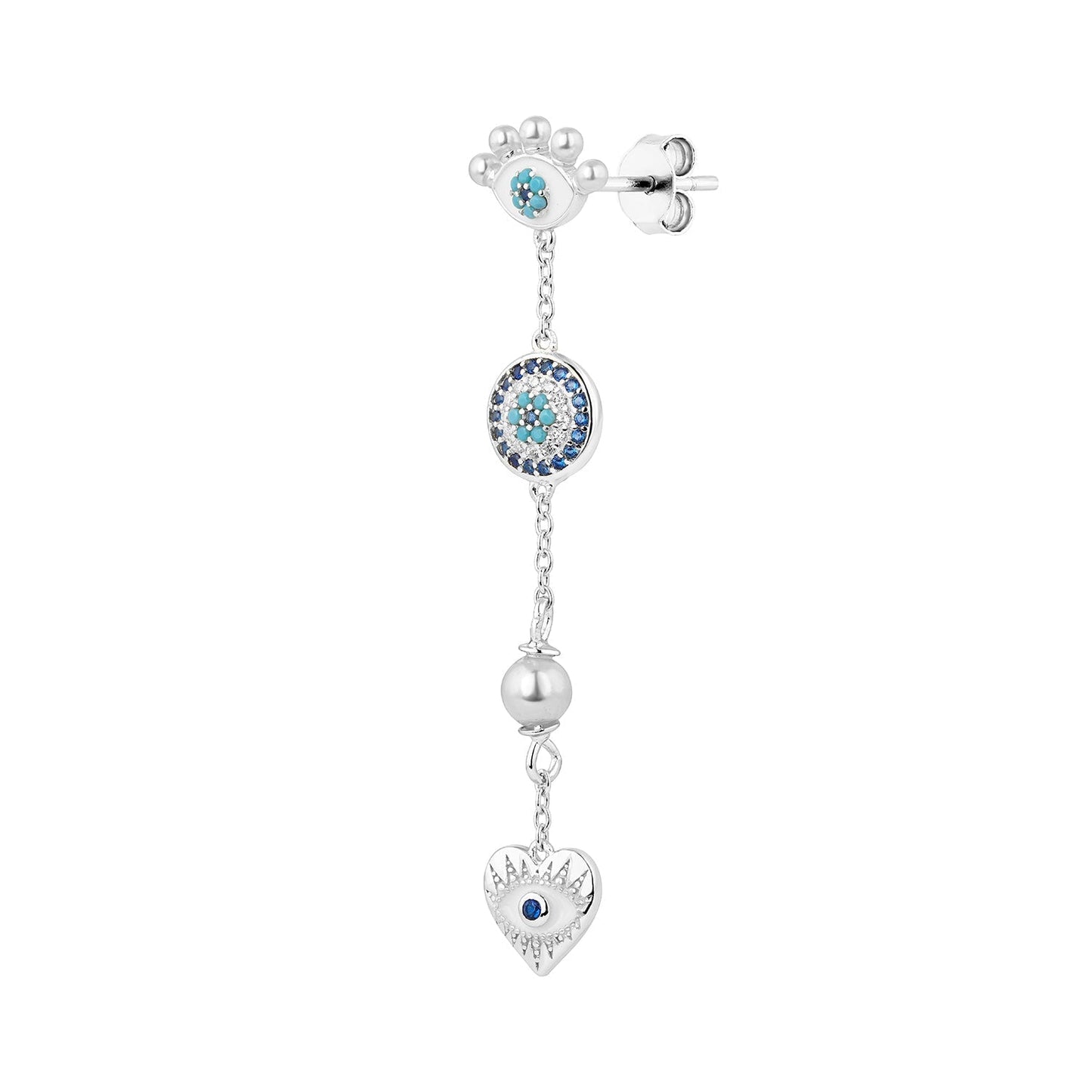 COSMIC-PROTECTION SILVER PIERCING EARRING