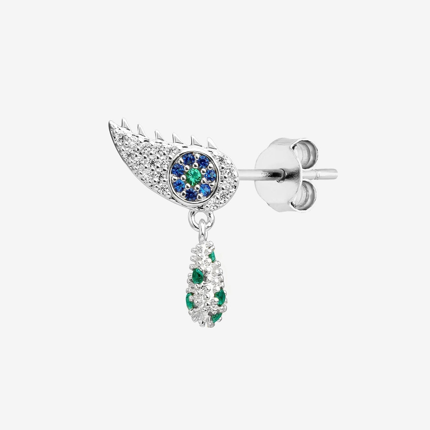 AISHA-EYE SILVER PIERCING EARRING