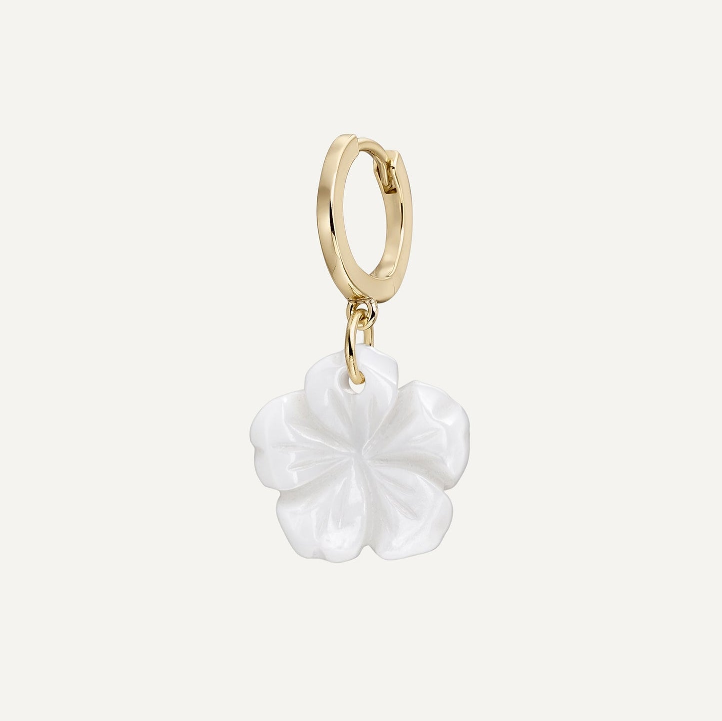 PEARL FLOWER HOOP EARRING