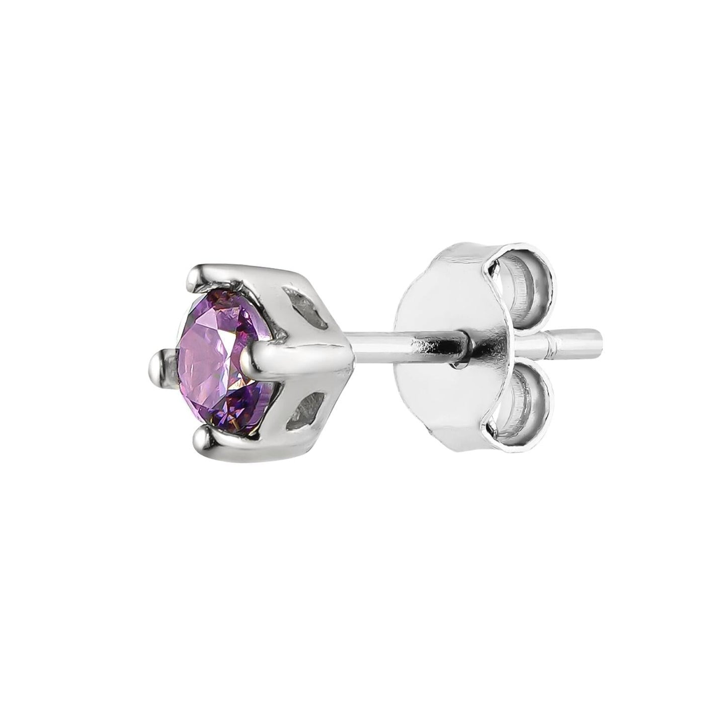 LUZ AMETHYST SILVER SINGLE EARRING
