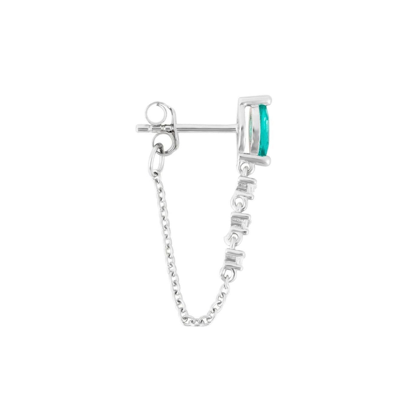 MARQUISE SILVER SINGLE EARRING