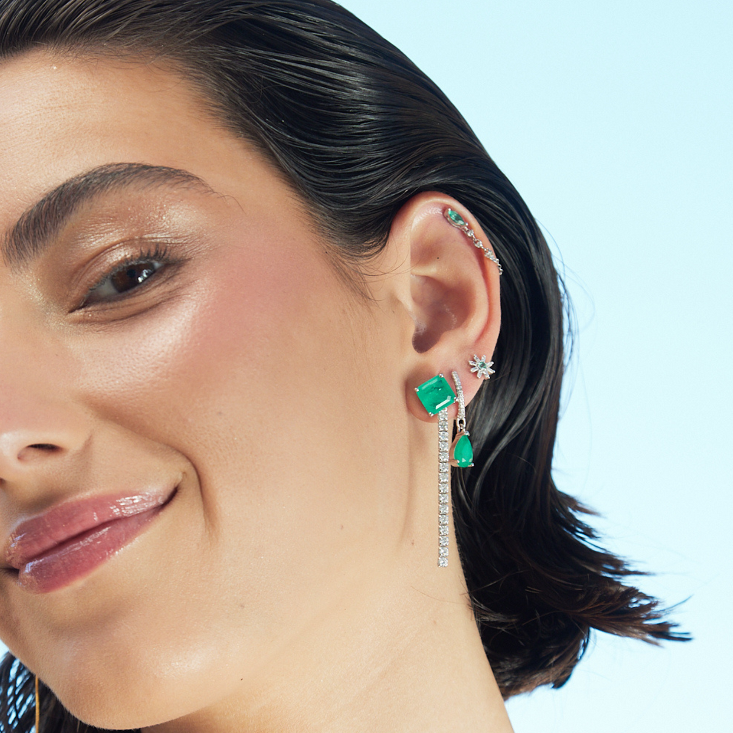 MARQUISE SILVER SINGLE EARRING