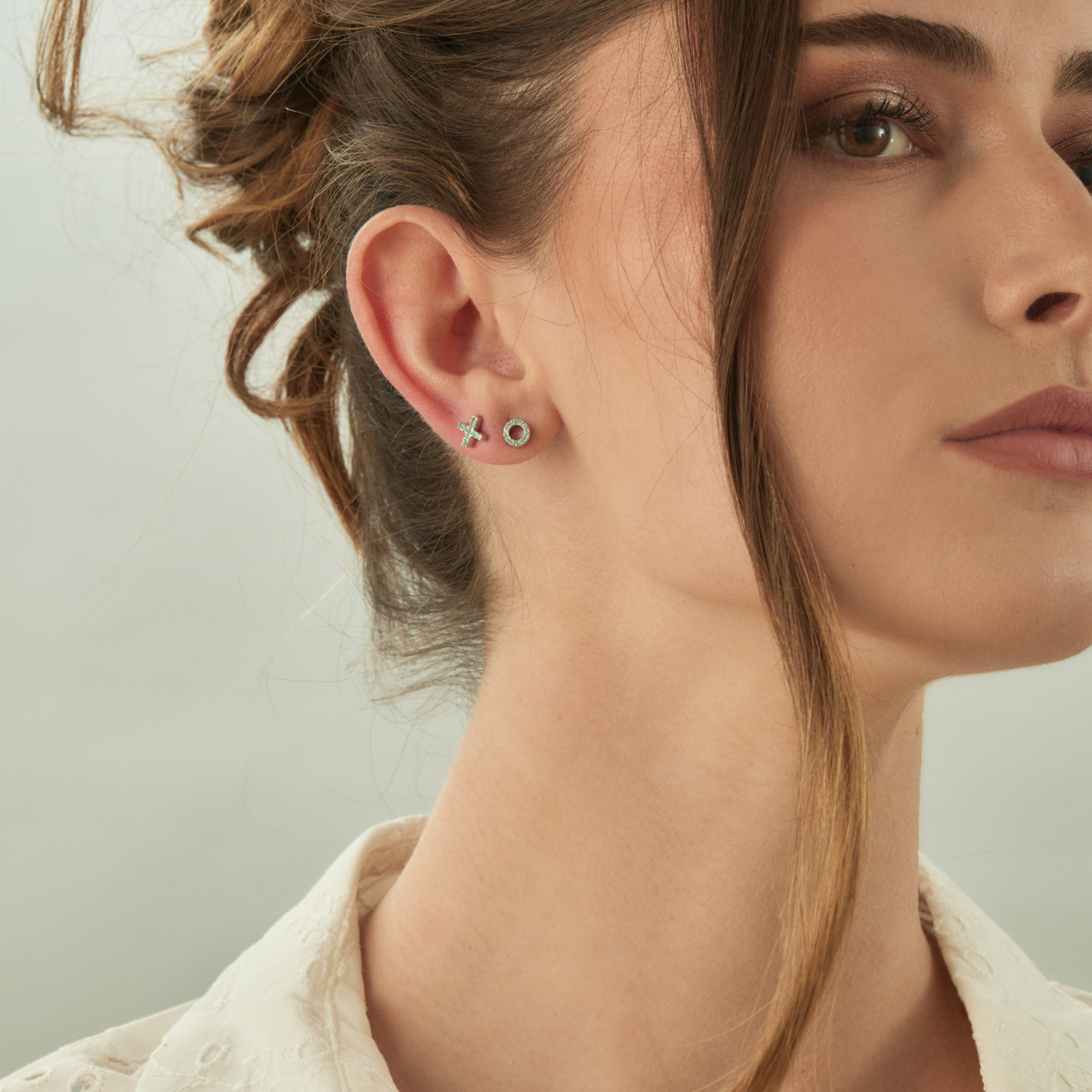 XO XO BLUE SILVER EARRINGS