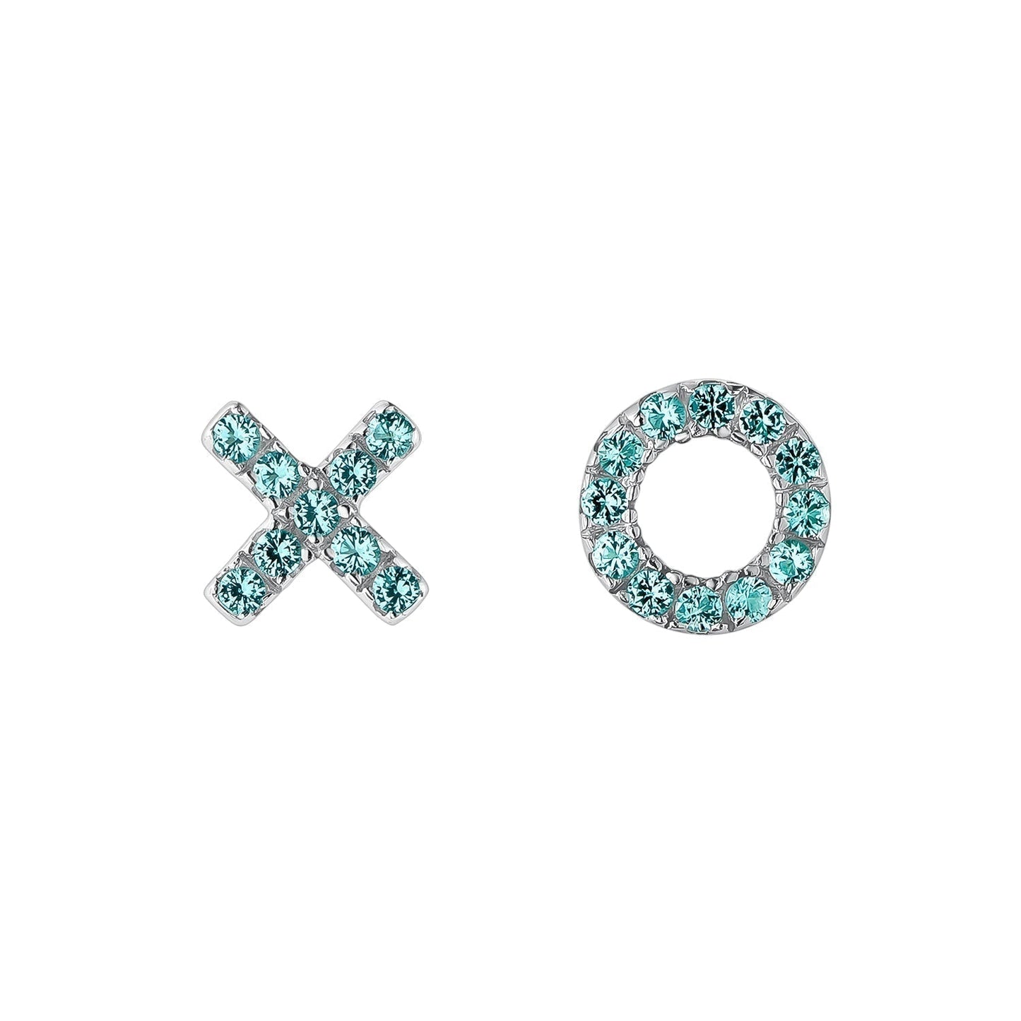 XO XO BLUE SILVER EARRINGS