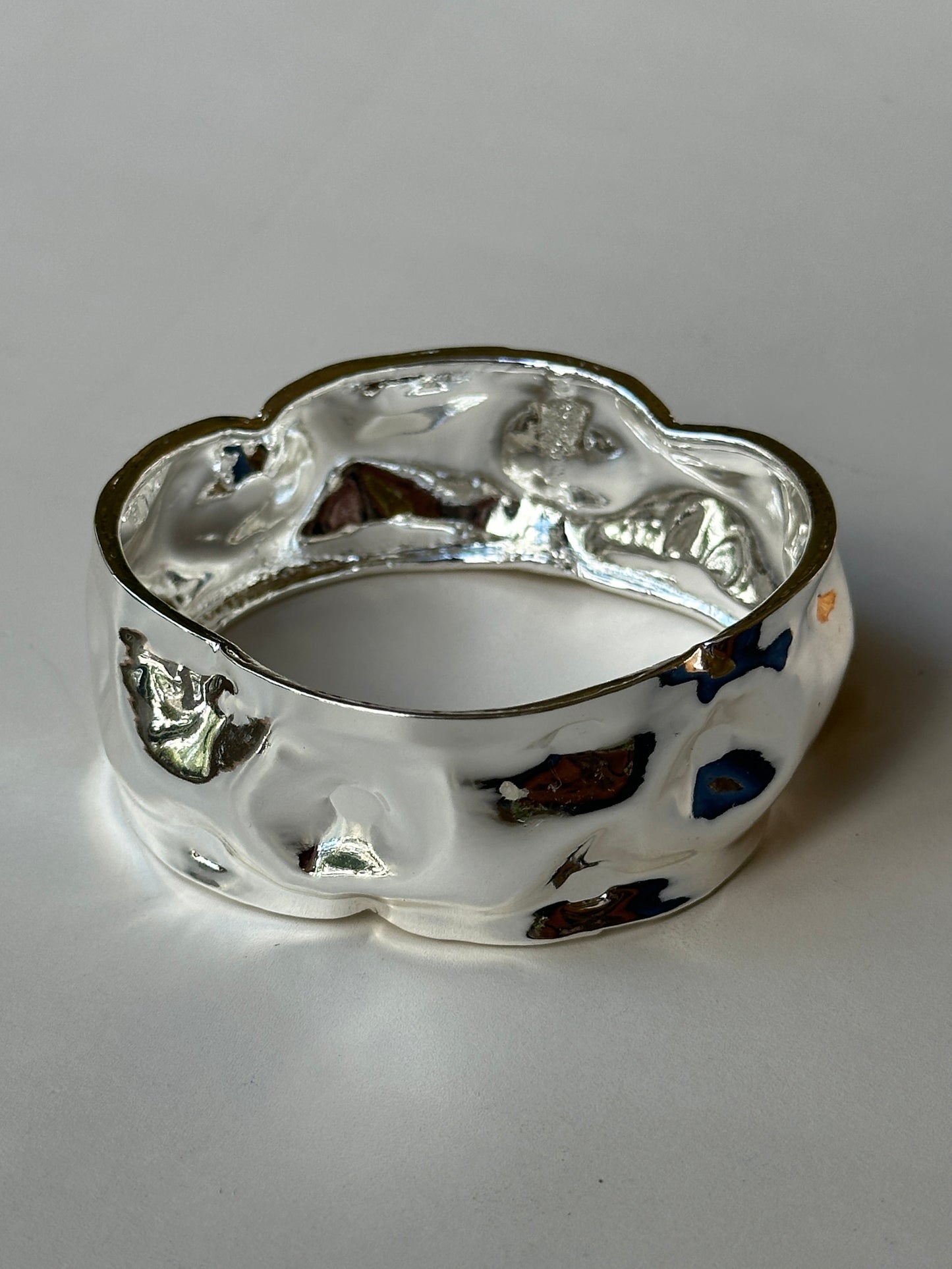 Beaten Metal Bangle Silver