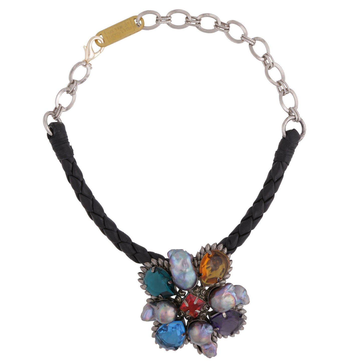 LEATHER BRAID COLLAR BAGUETTE