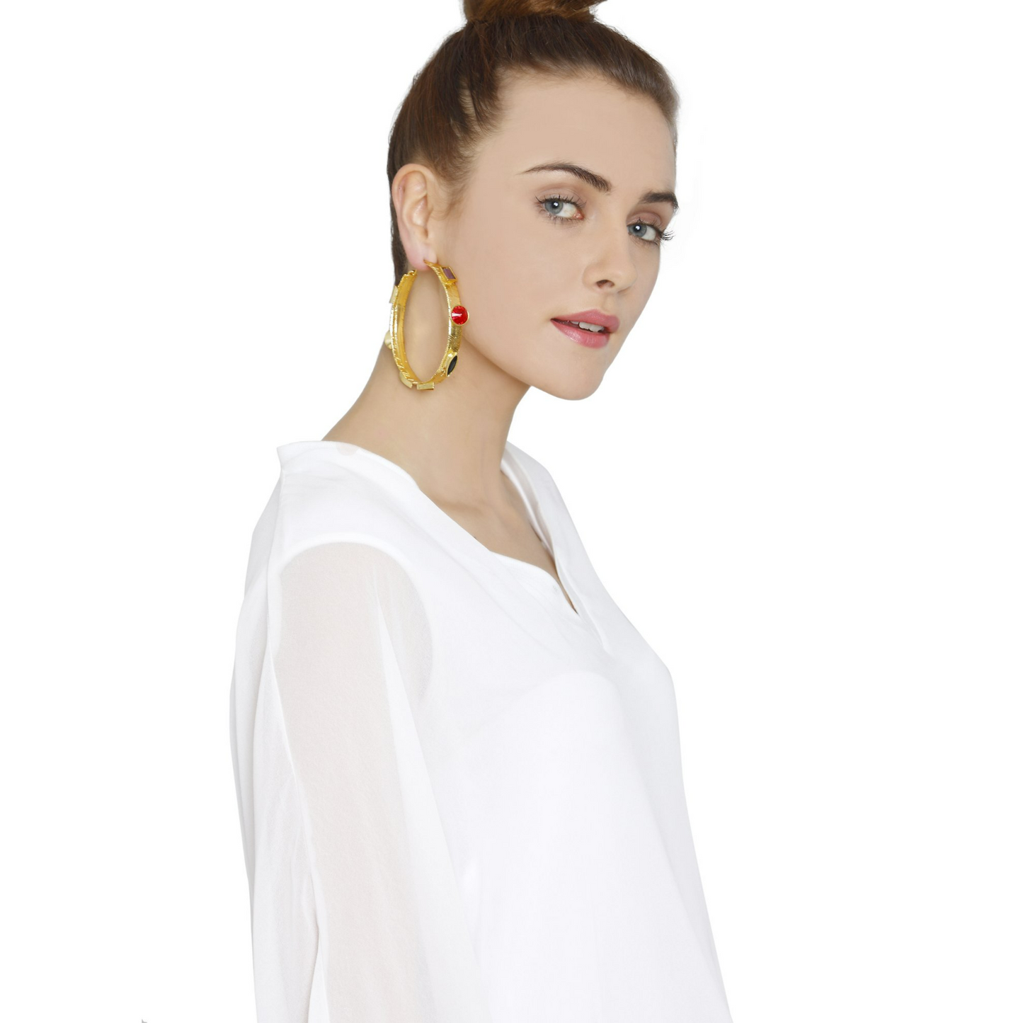 Jewelled Hoops (Gold)