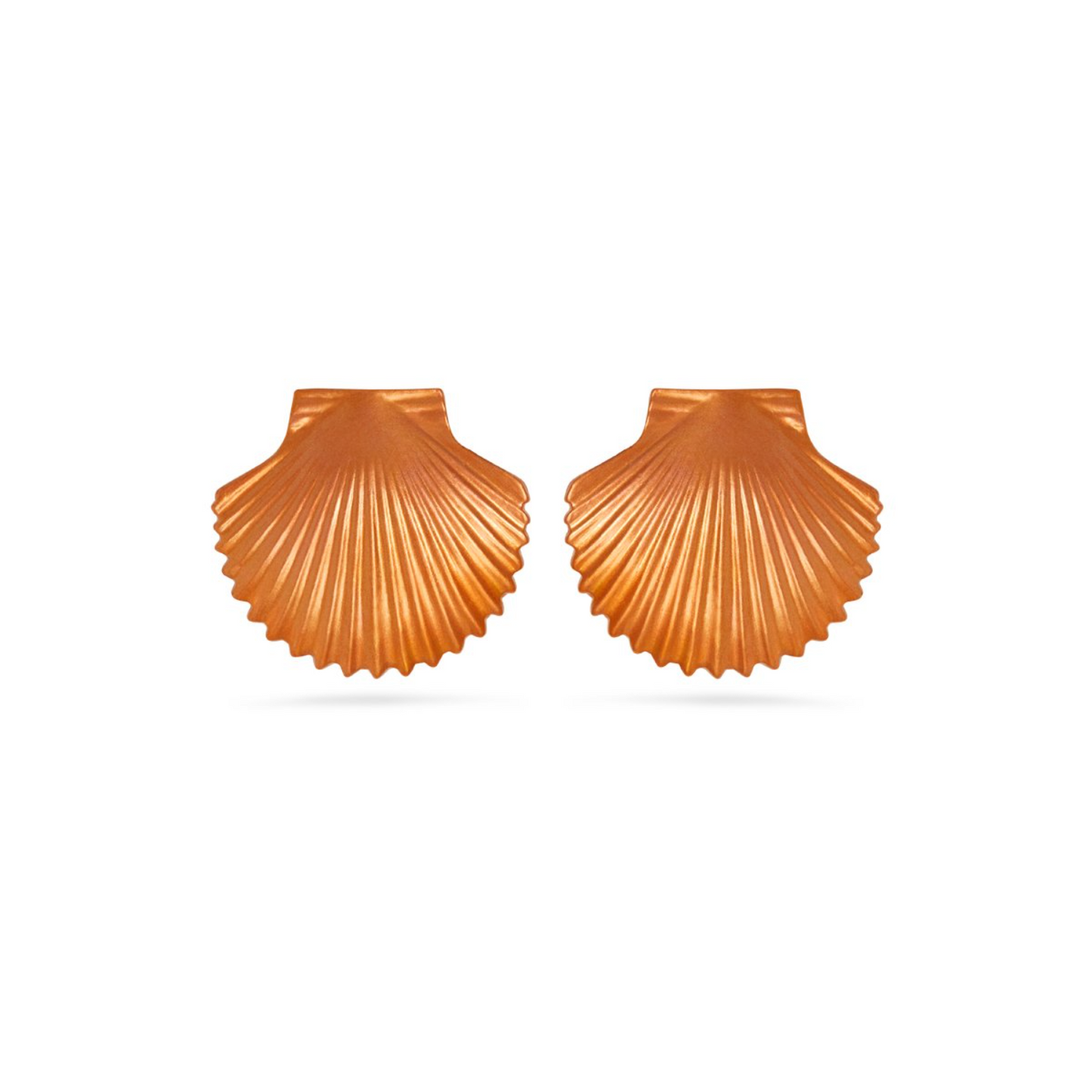 Orange Metallic Shell Earrings