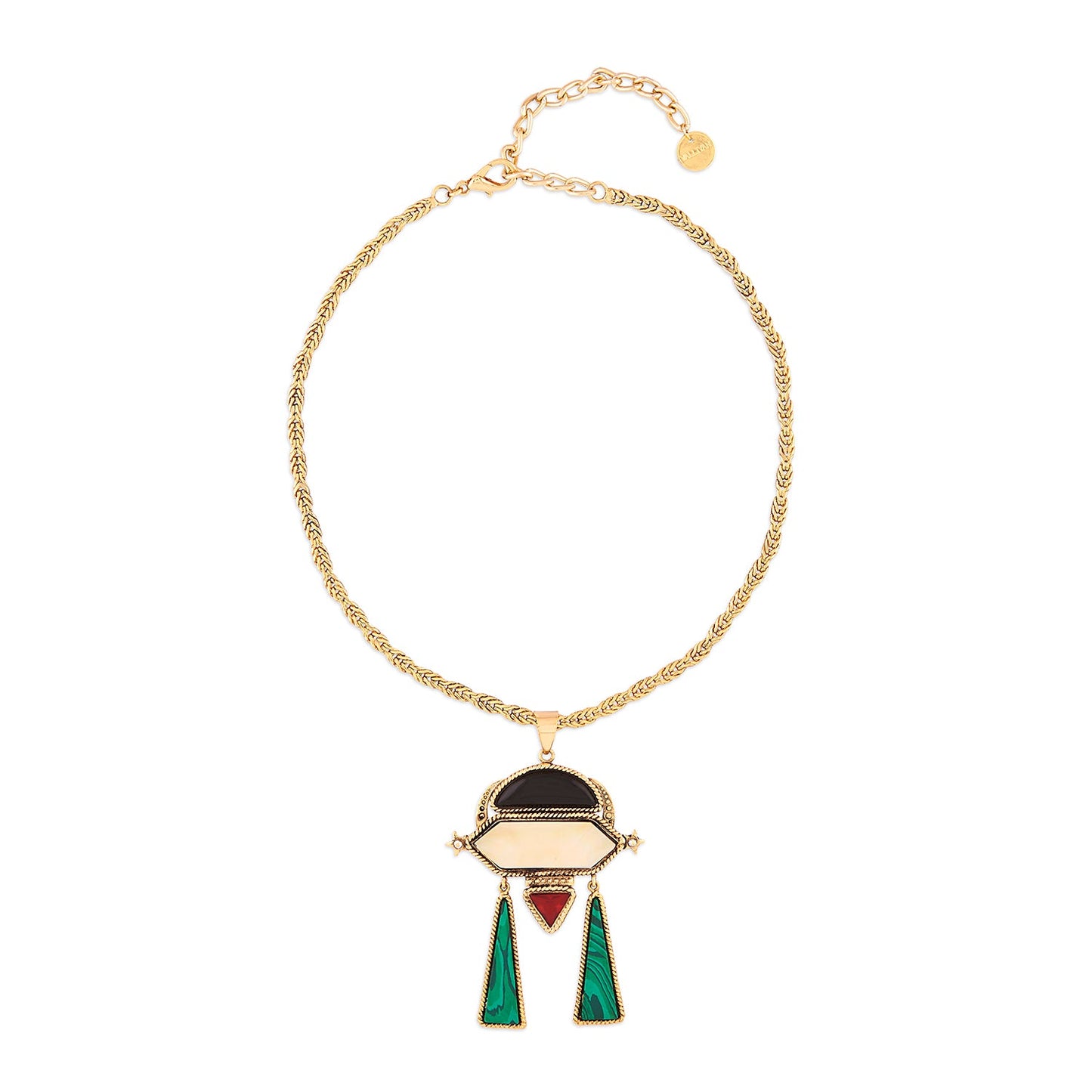 Gold Deco Space Ship Necklace