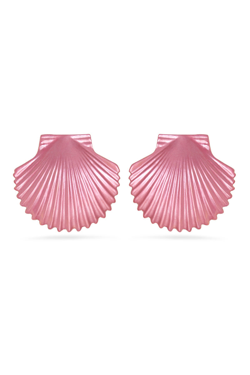 Pink Metallic Shell Earrings (Light)
