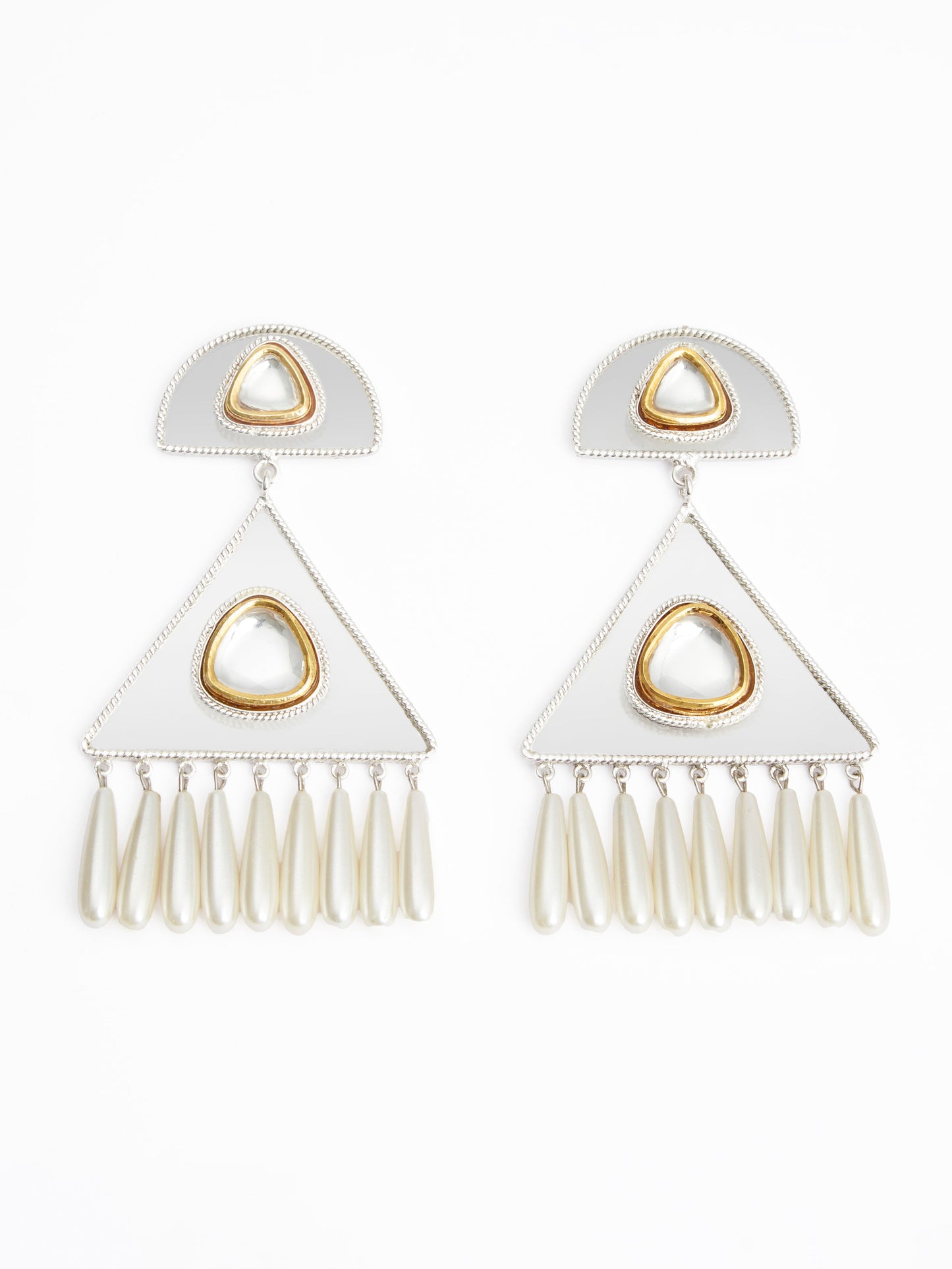 Polki Tribal Chandelier Earrings