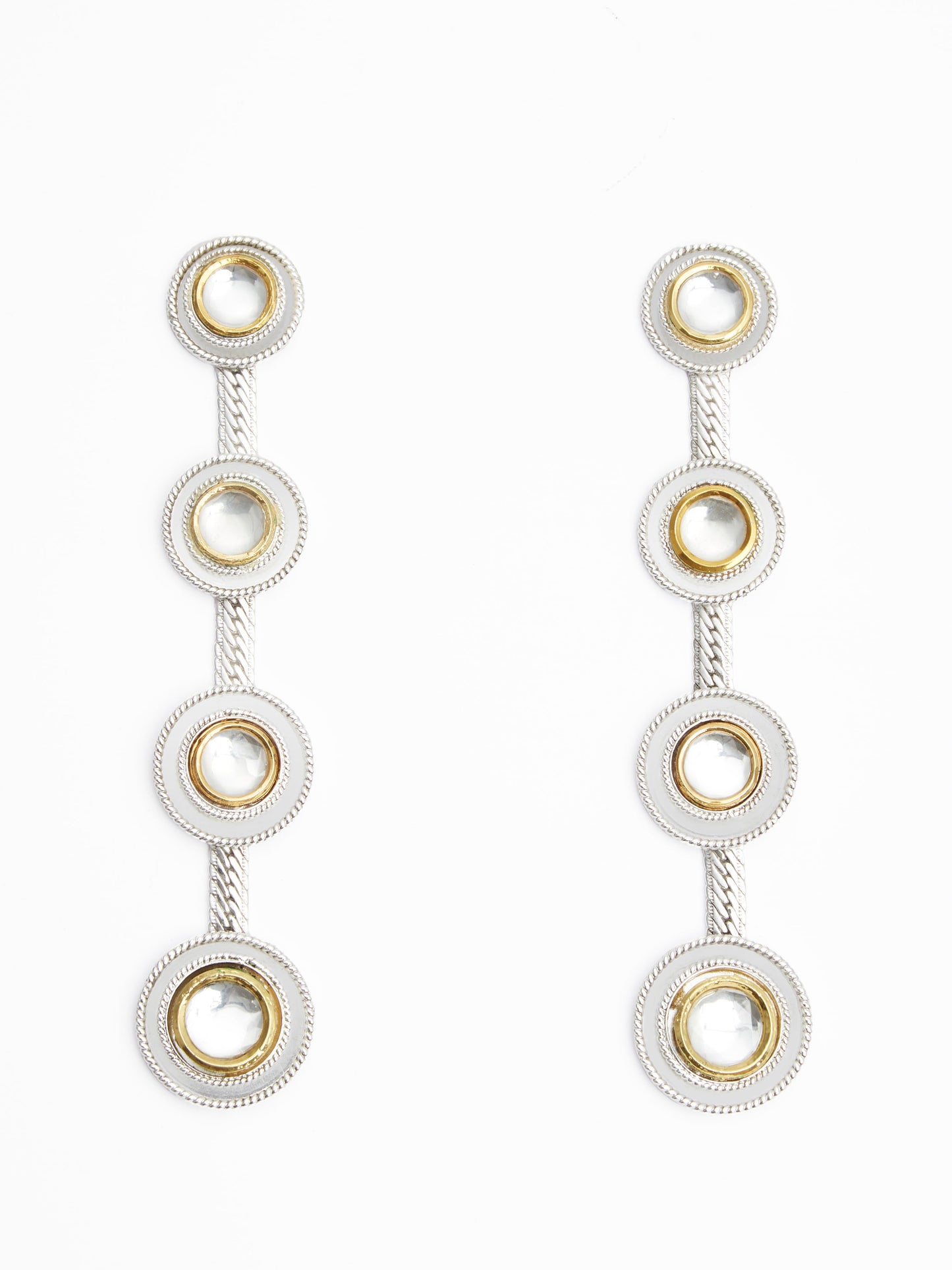 Polki Four Dot Earrings
