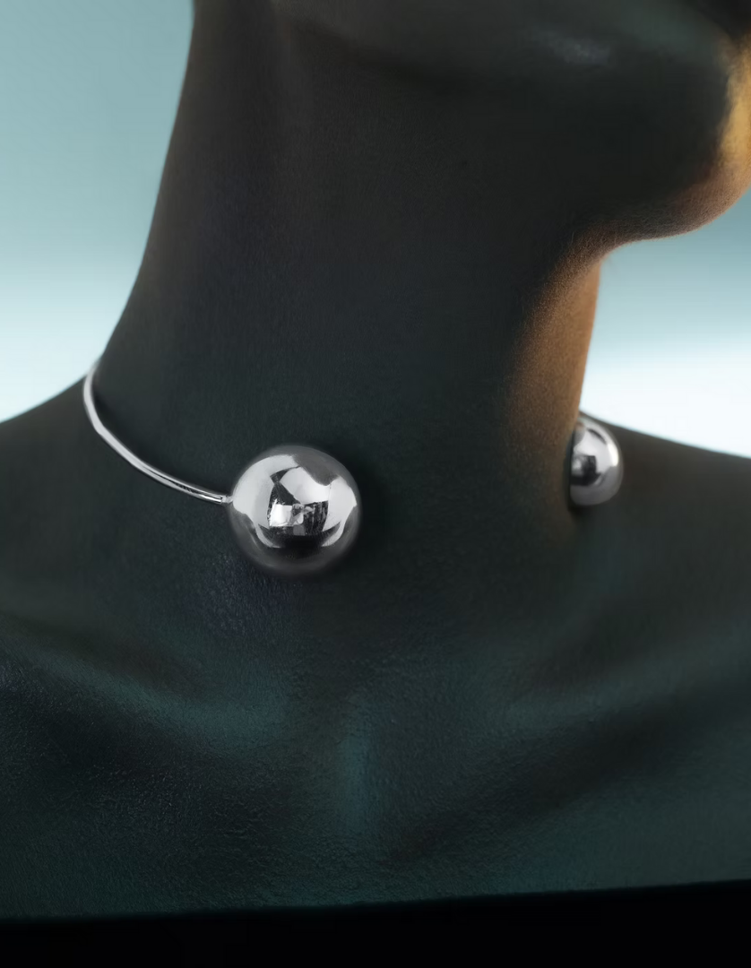 Sterling silver choker with sphere