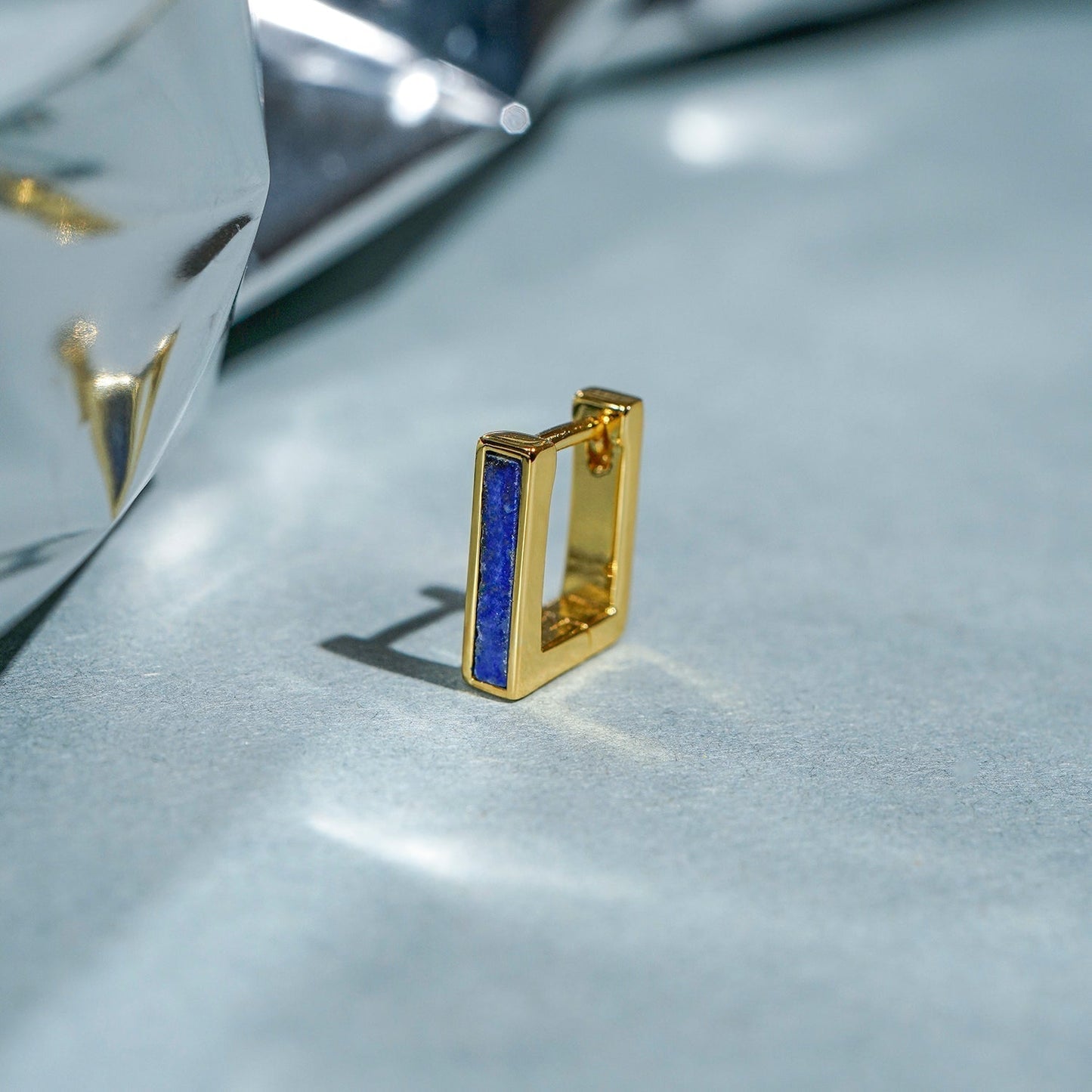 CEILAN BLUE YELLOW GOLD SINGLE EARRING