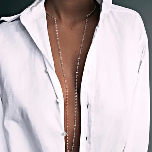 Sterling silver chain necklace drop