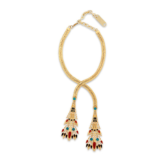Nefertiti Crossover Necklace (Red)