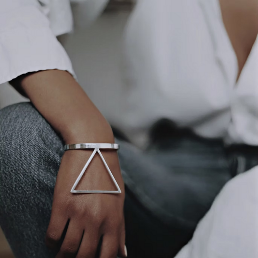 Triangle bracelet modern silver