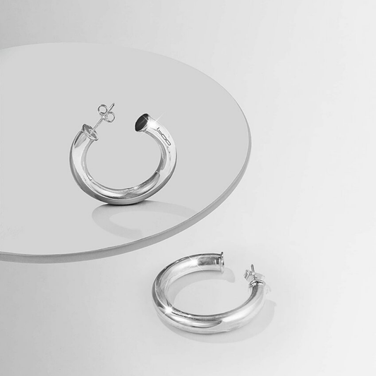 Sterling silver hoop earrings
