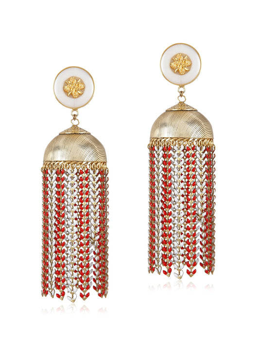 Red & White Jhumkas