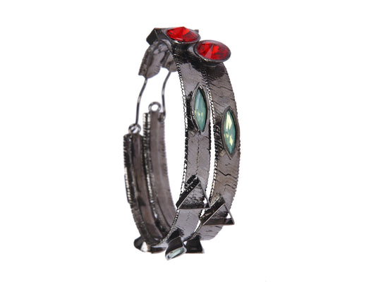 Jewelled Hoops (Gunmetal)
