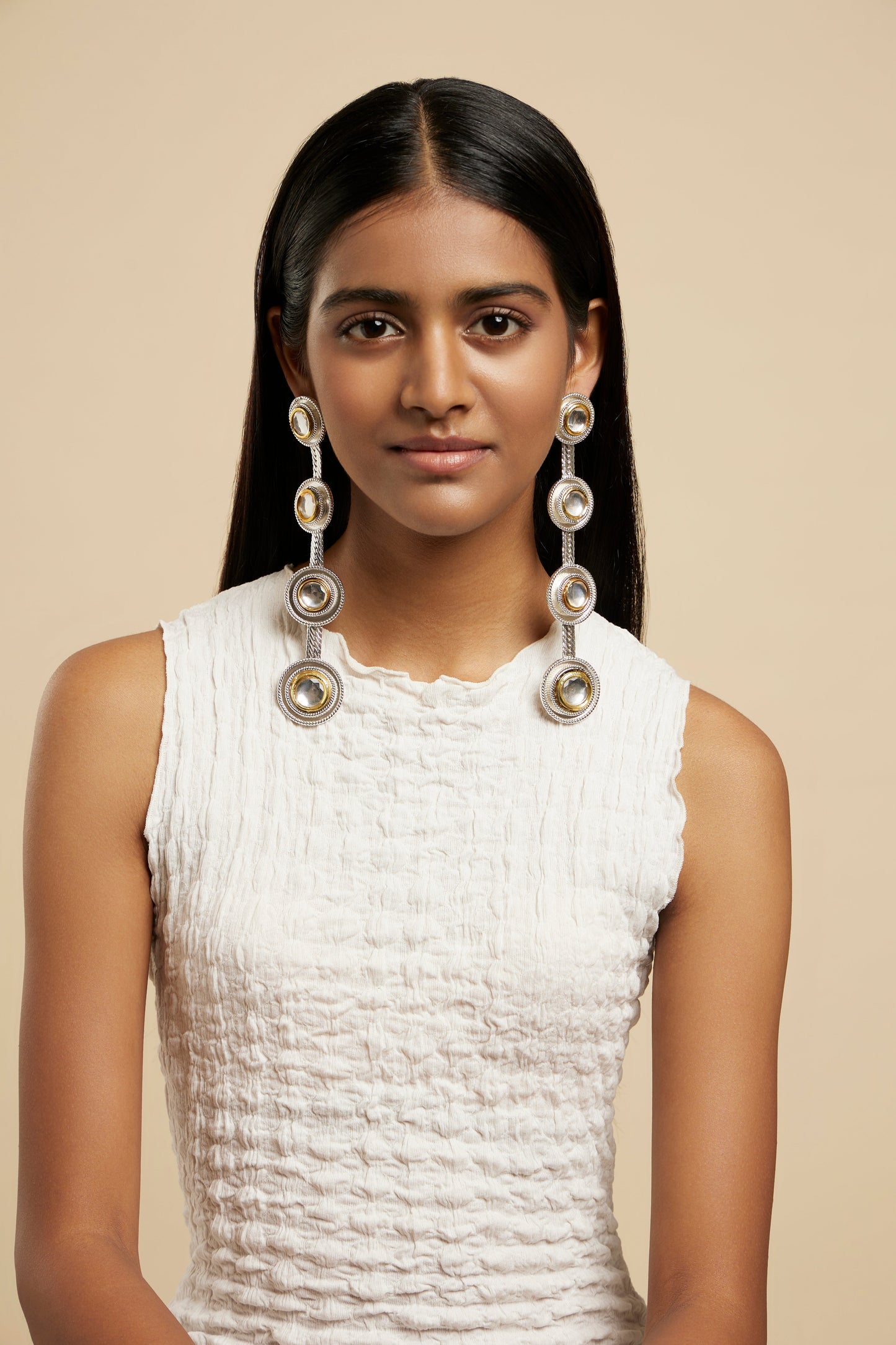 Polki Four Dot Earrings