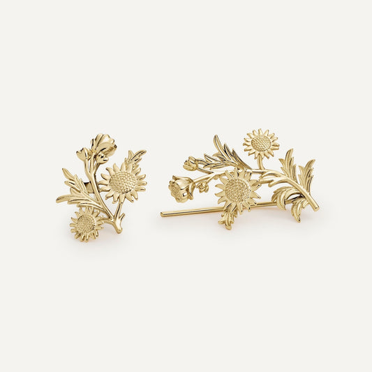 SUNFLOWER ASYMMETRIC EARRINGS