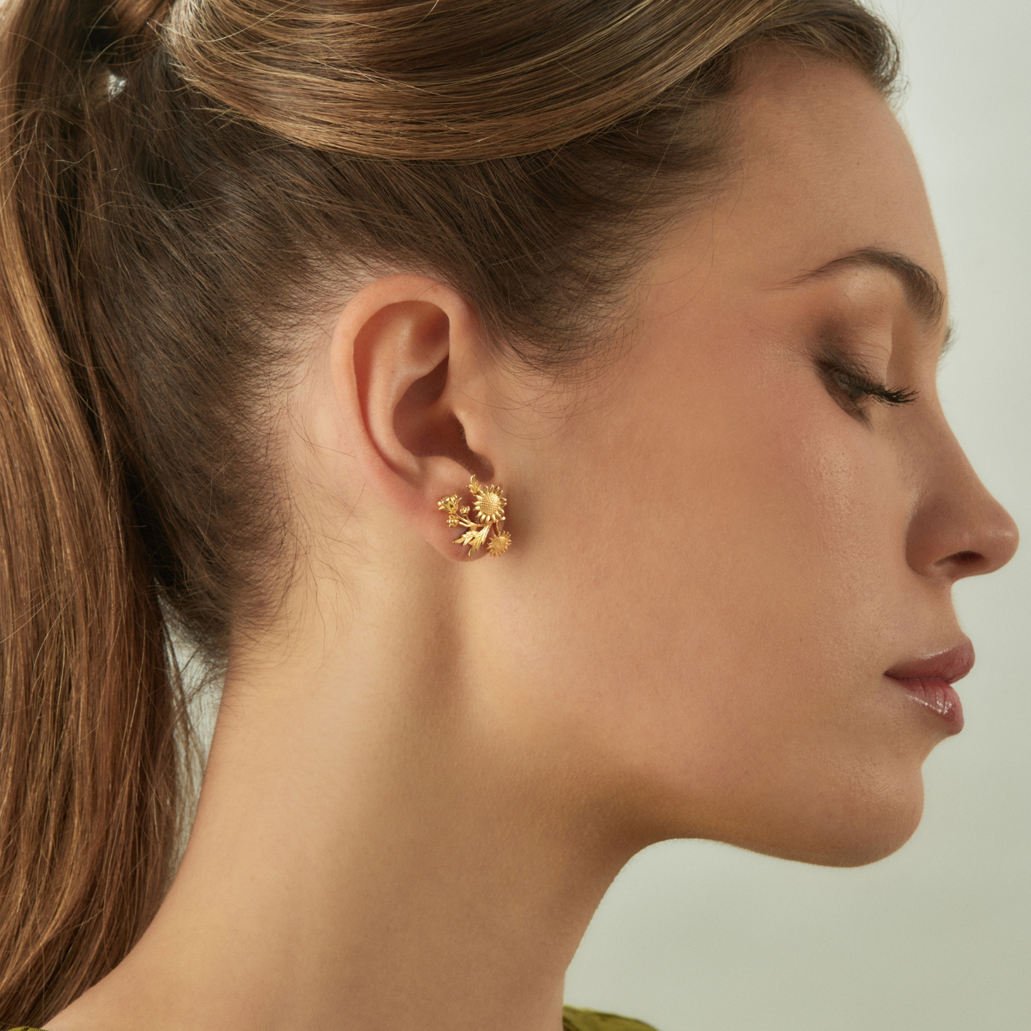 SUNFLOWER ASYMMETRIC EARRINGS
