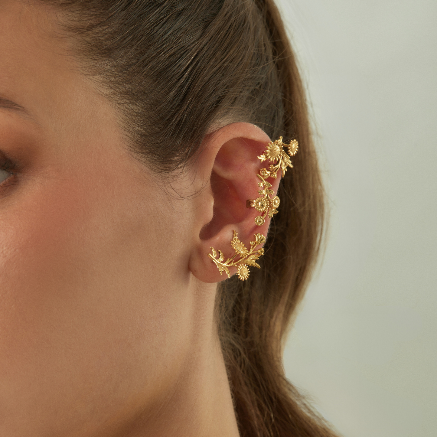 SUNFLOWER ASYMMETRIC EARRINGS