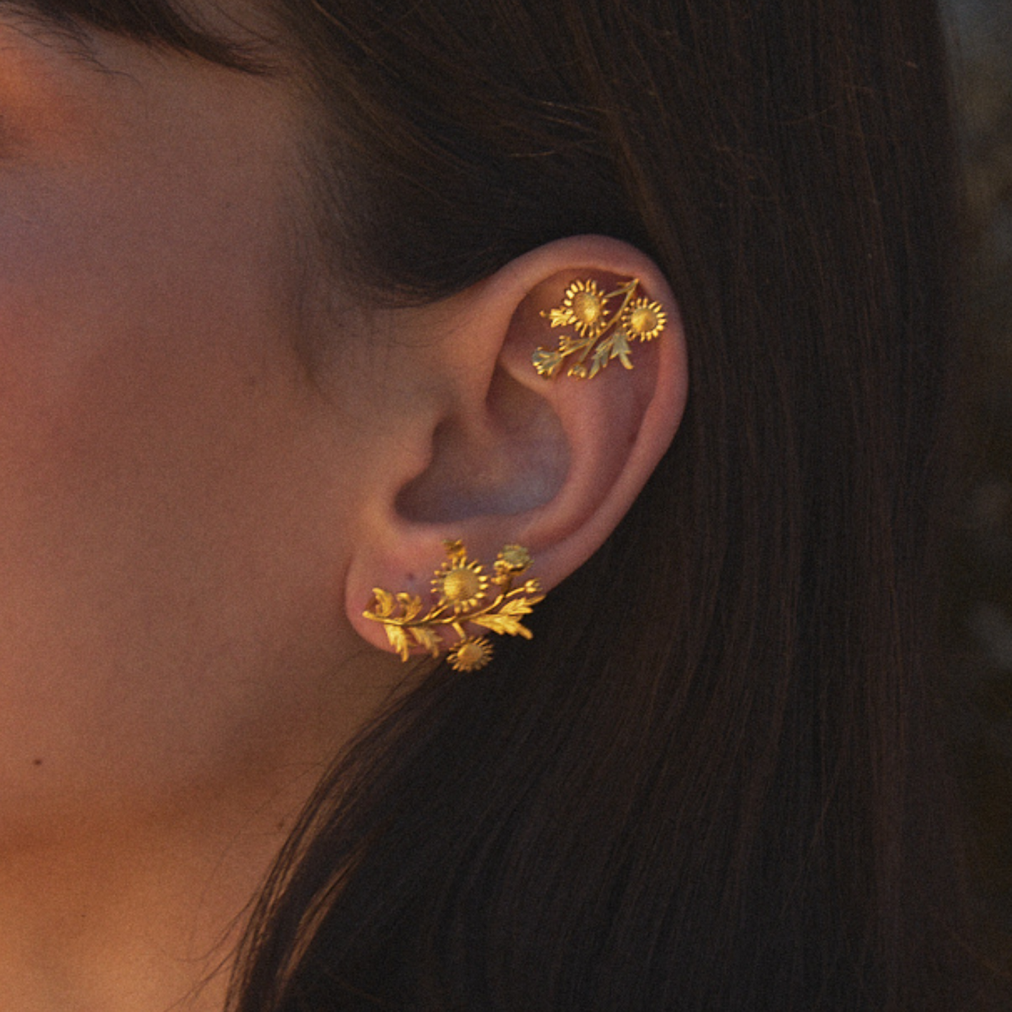 SUNFLOWER ASYMMETRIC EARRINGS