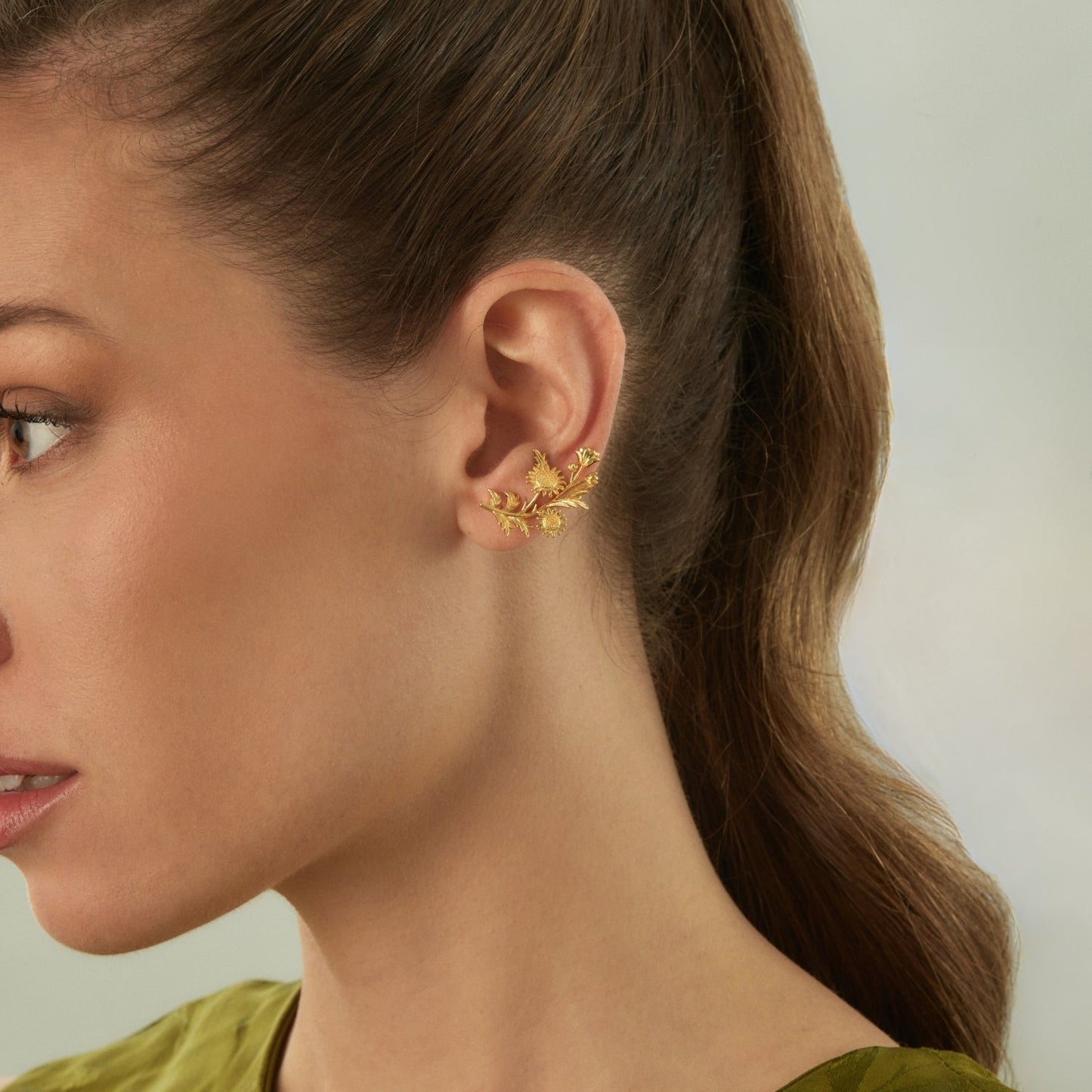 SUNFLOWER ASYMMETRIC EARRINGS
