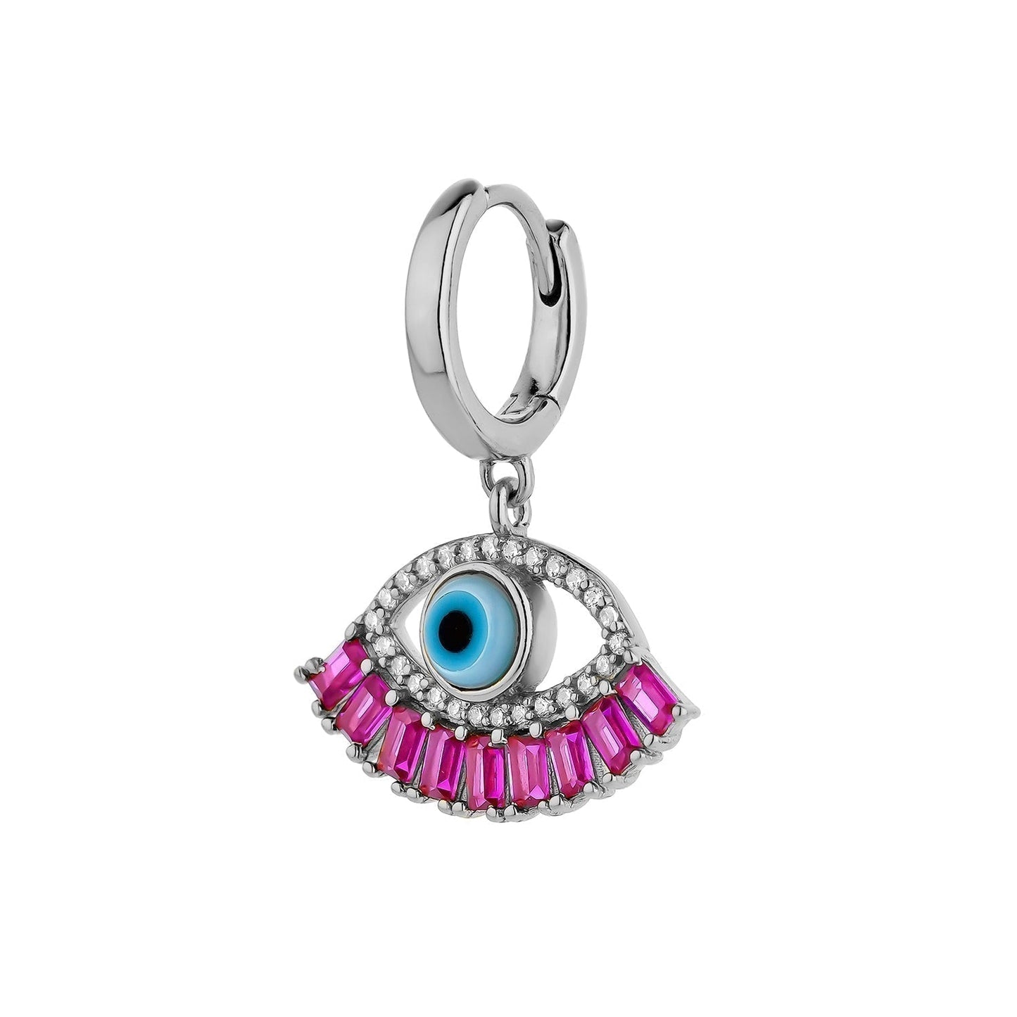 GREEK EVIL EYE SILVER SINGLE EARRING