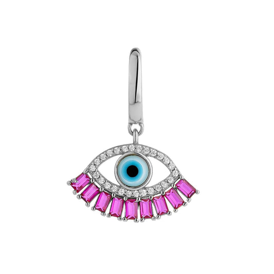 GREEK EVIL EYE SILVER SINGLE EARRING