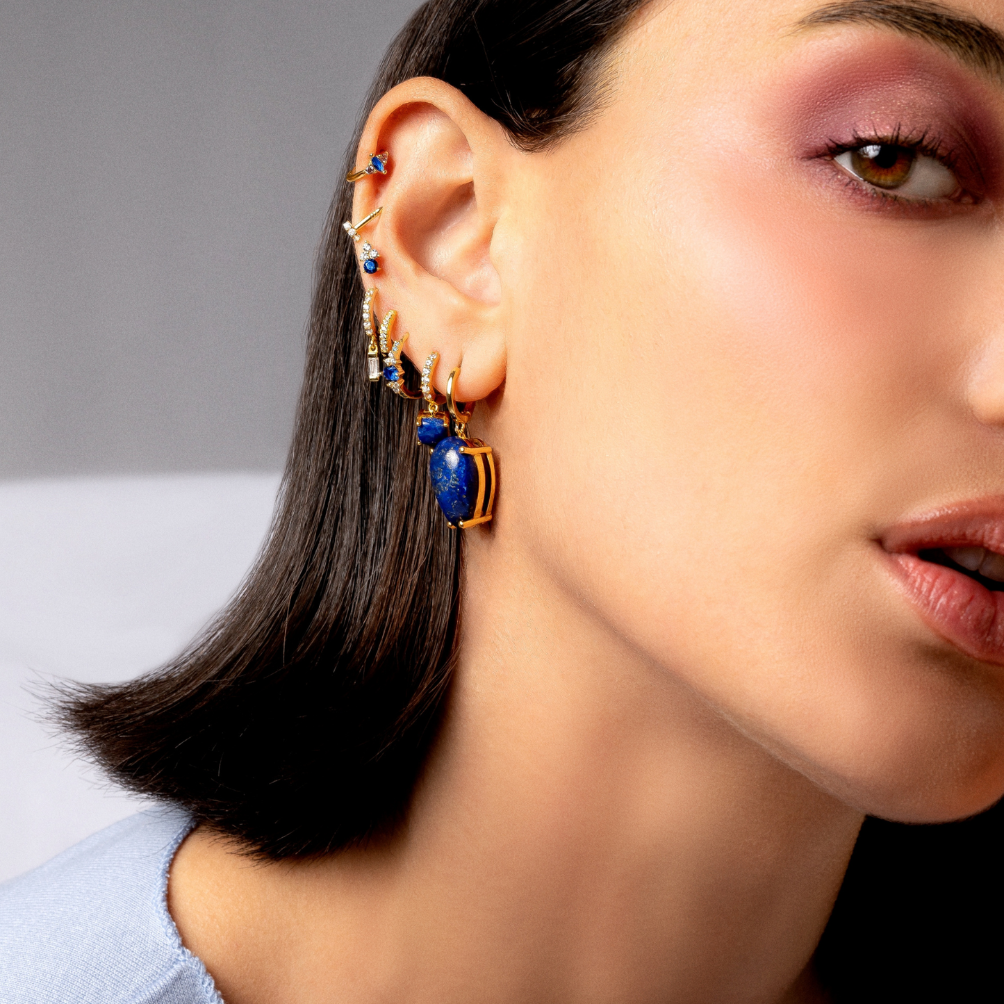 KEILA BLUE SINGLE EARRING