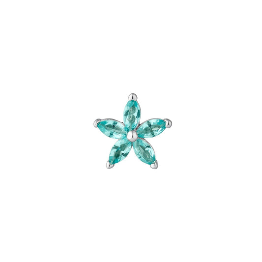 CALENDULA BLUE SILVER SINGLE EARRING
