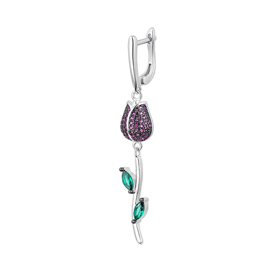 ROSE-L HOOP PIERCING EARRING
