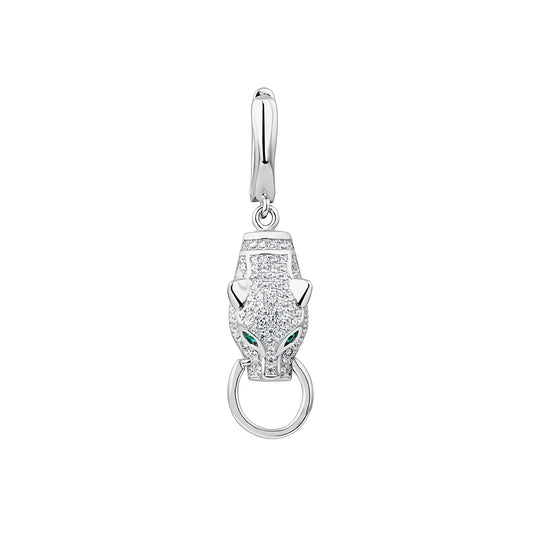 THE PANTHER SILVER HOOP PIERCING EARRING