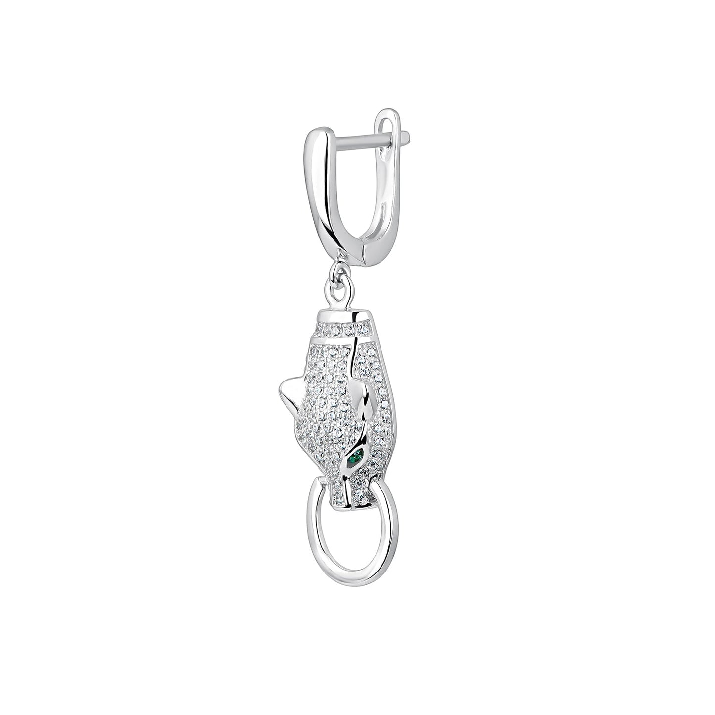 THE PANTHER SILVER HOOP PIERCING EARRING
