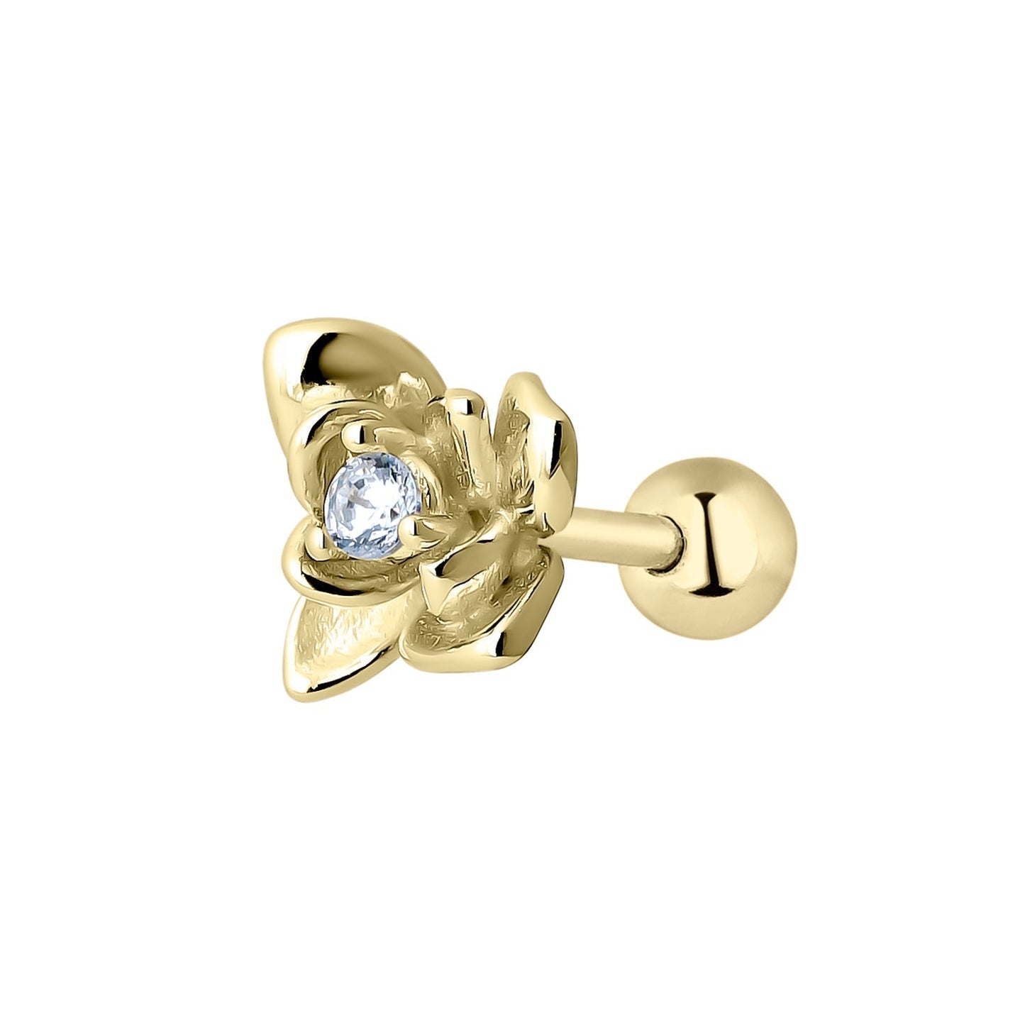 GOLDEN-ROSE PIERCING EARRING